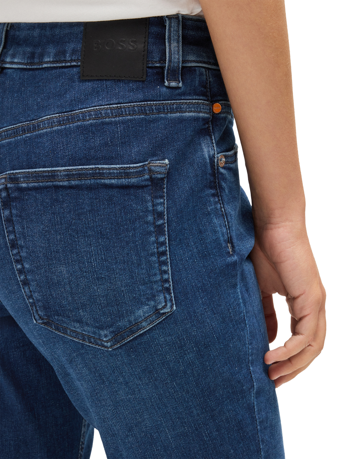 BOSS Jackie Mid Rise Jeans Dark Blue