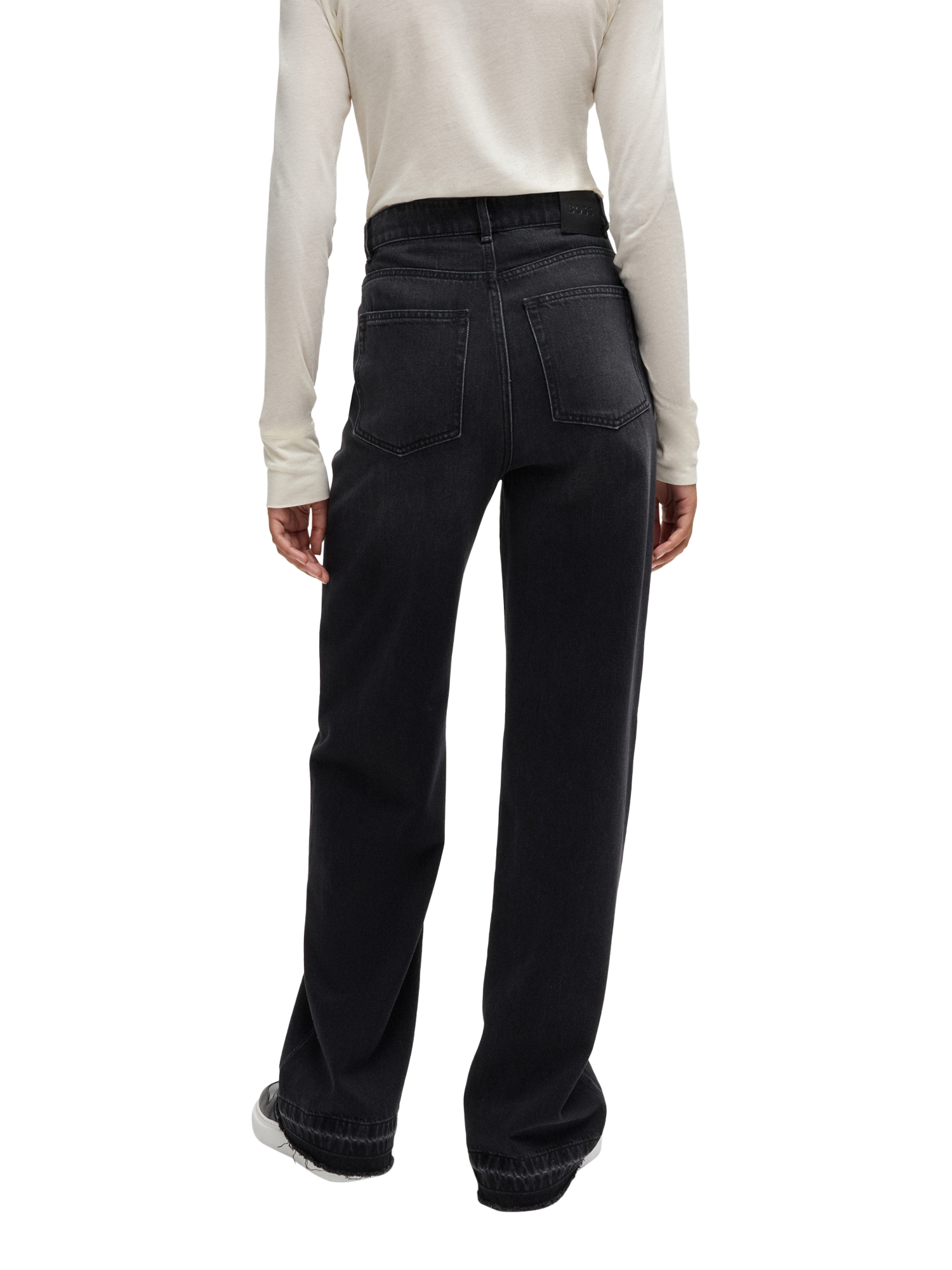 Product image 2 of 6, which shows BOSS Marlene High Rise Jeans, Black, 24