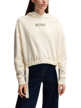 BOSS Eblousa Stone Badge Hoodie, White