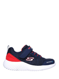 Skechers Kids' Bounder Drop Trainers, Navy/Red