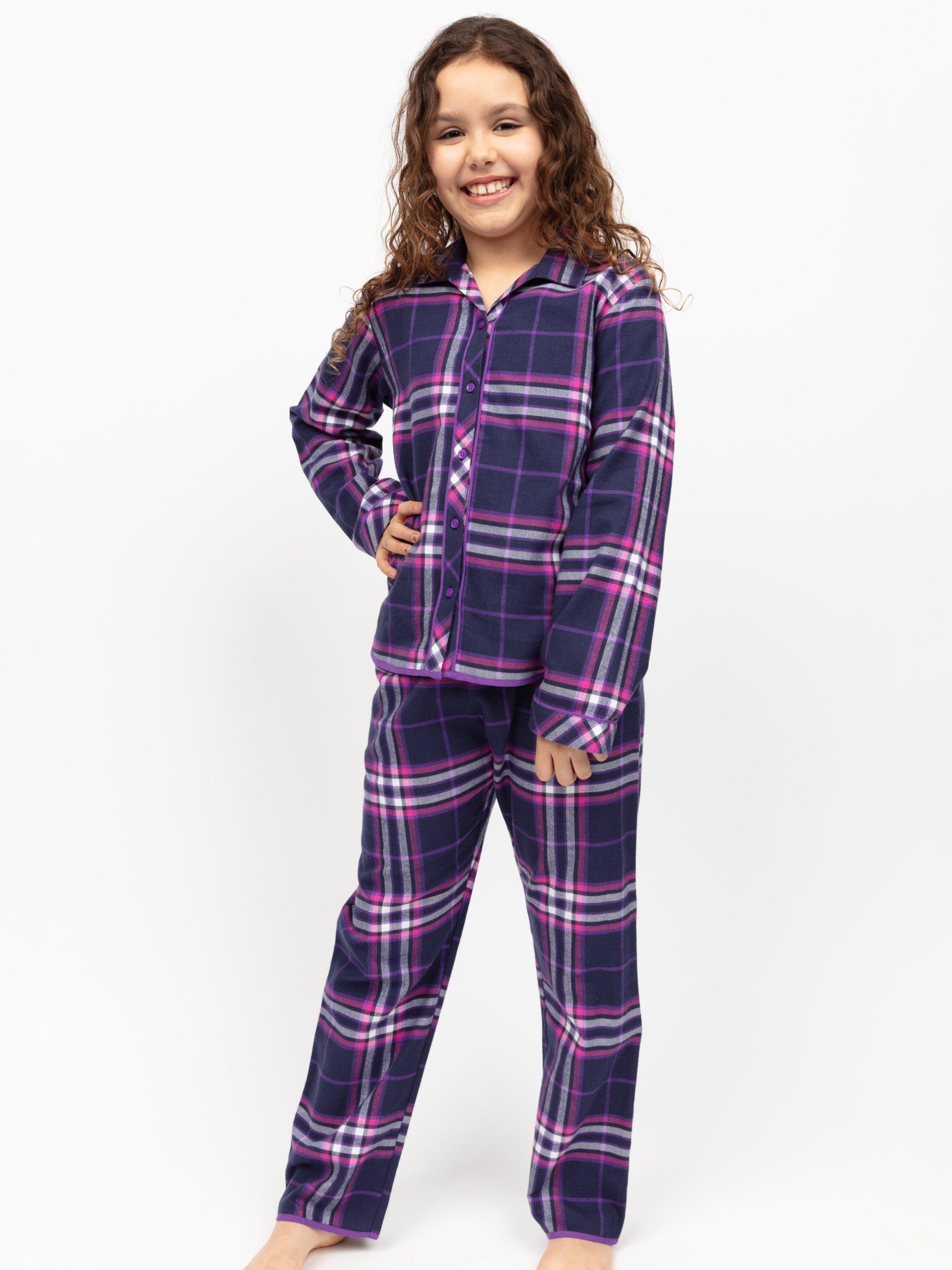Minijammies Kids Check Cotton Pyjama Set Navy Multi