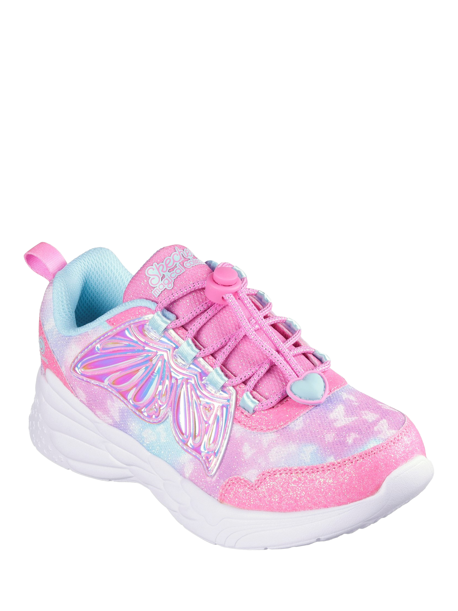 Skechers Kids Dream Racer Wing Brites Trainers Pink Turquoise