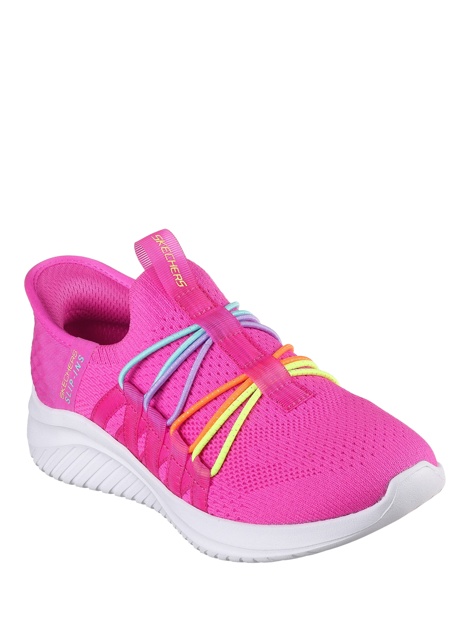 Skechers Kids Slip ins Ultra Flex 3.0 Bungee Fun Trainers Hot Pink Multi