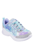 Skechers Kids' Dream Racer Wing Brites Trainers, Silver/Lavender