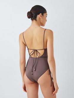 John Lewis Riva Ruched Swimsuit, Chocolate - view 2, Chocolate