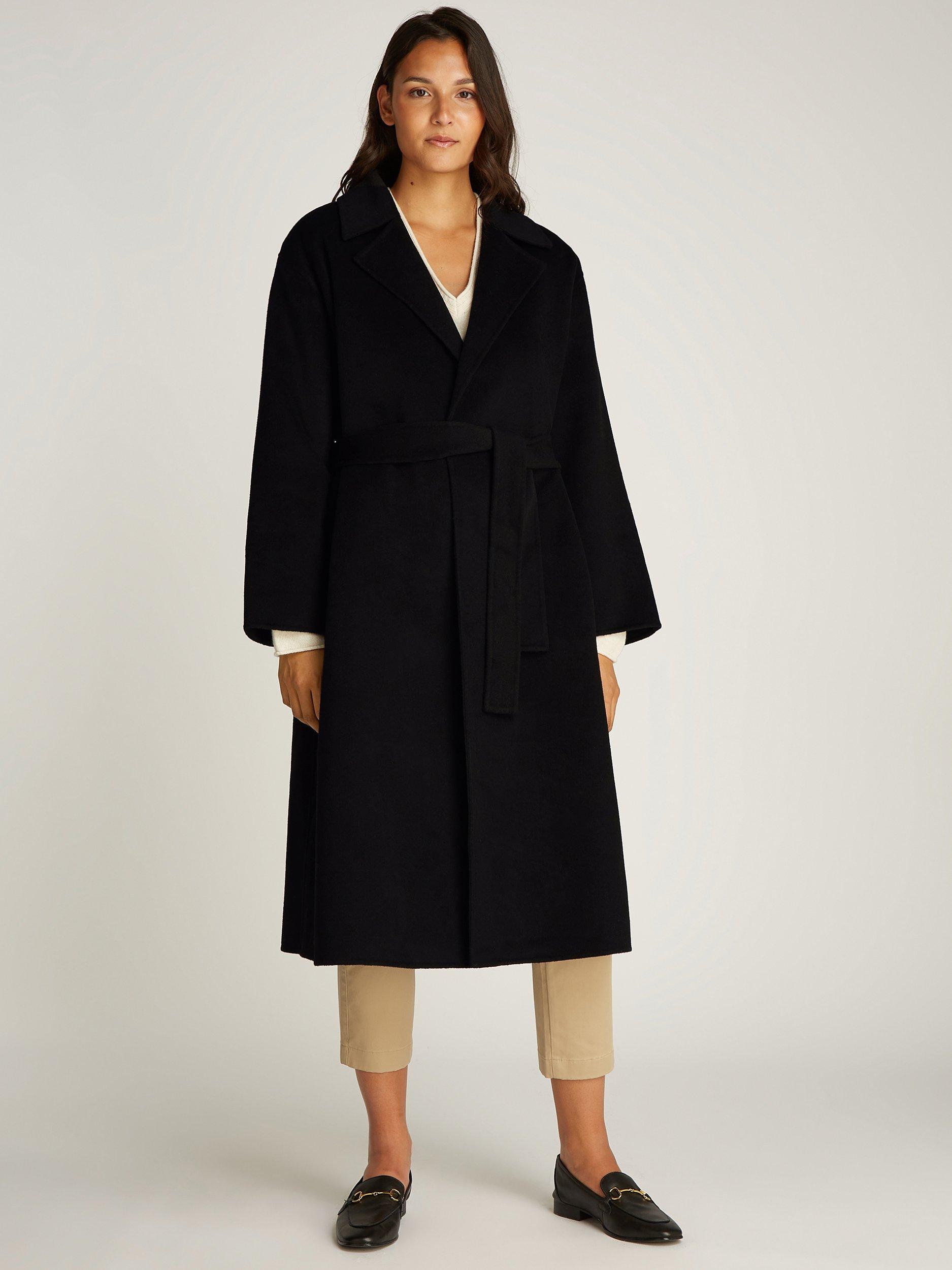 Calvin klein long black winter coat best sale