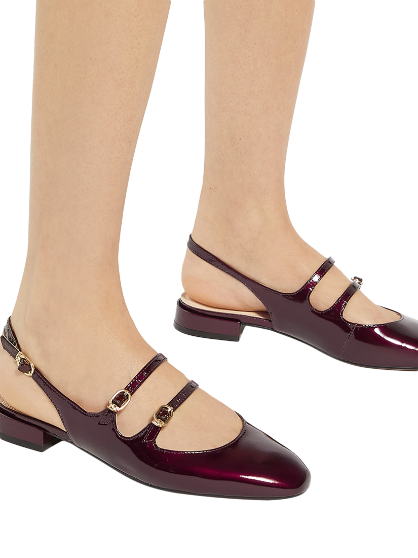 Product image 5 of 6, which shows Dune London Haily Leather Slingback Pumps, Red, EU36