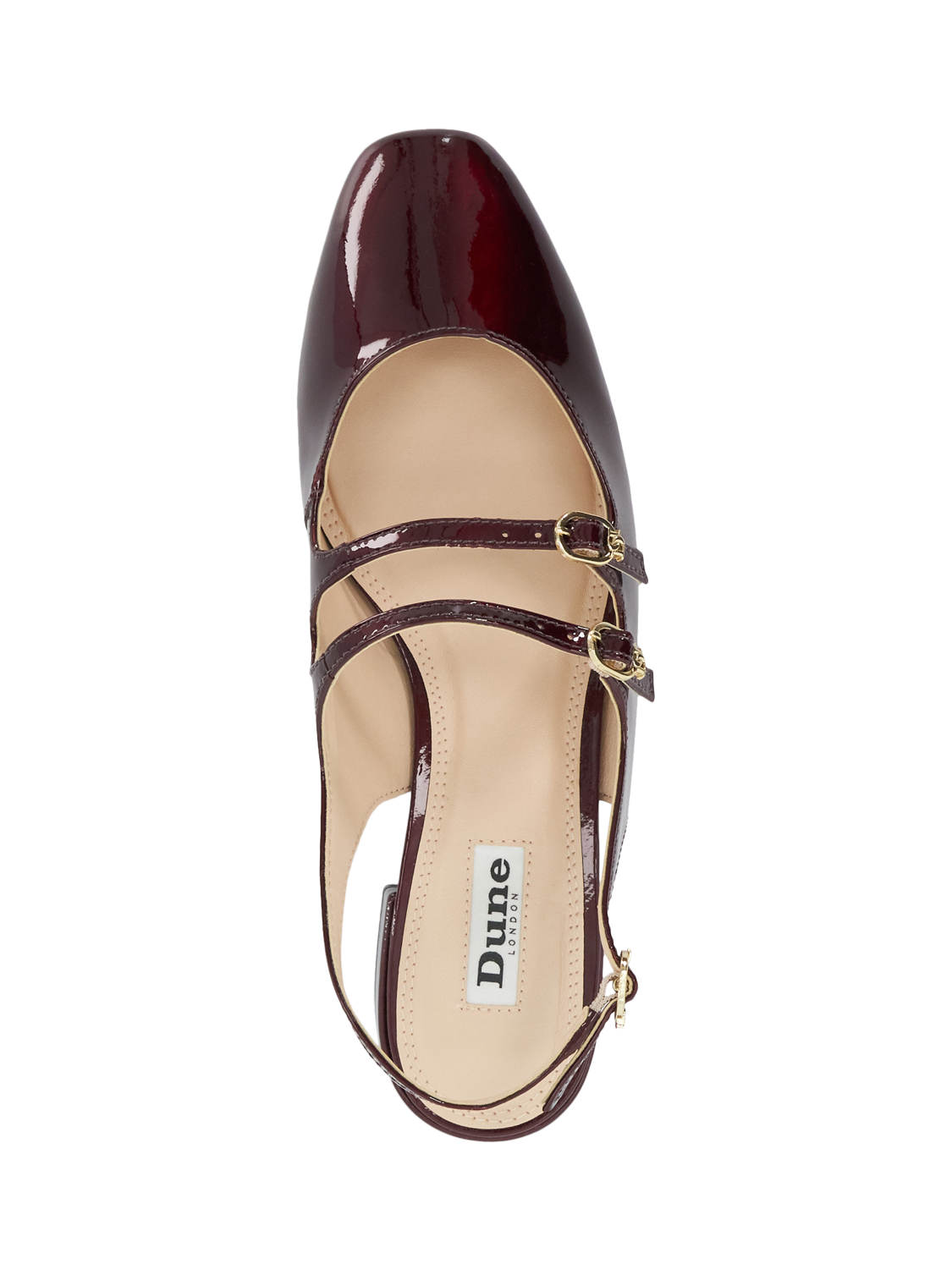 Product image 2 of 6, which shows Dune London Haily Leather Slingback Pumps, Red, EU36