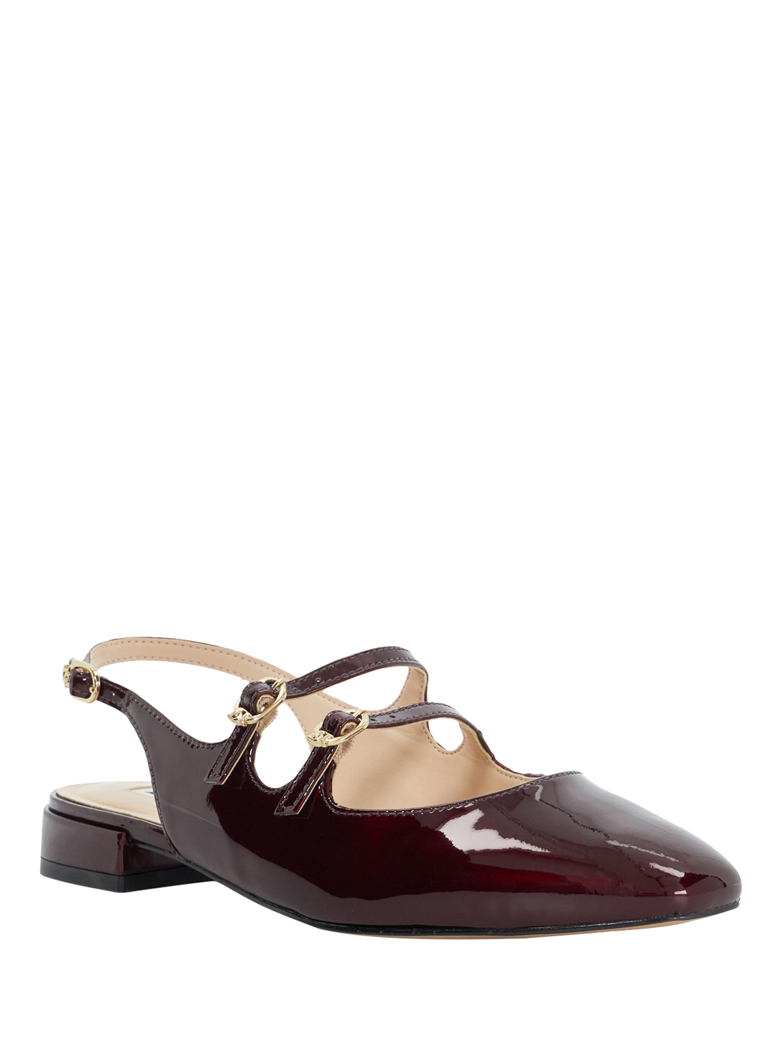 Product image 6 of 6, which shows Dune London Haily Leather Slingback Pumps, Red, EU36