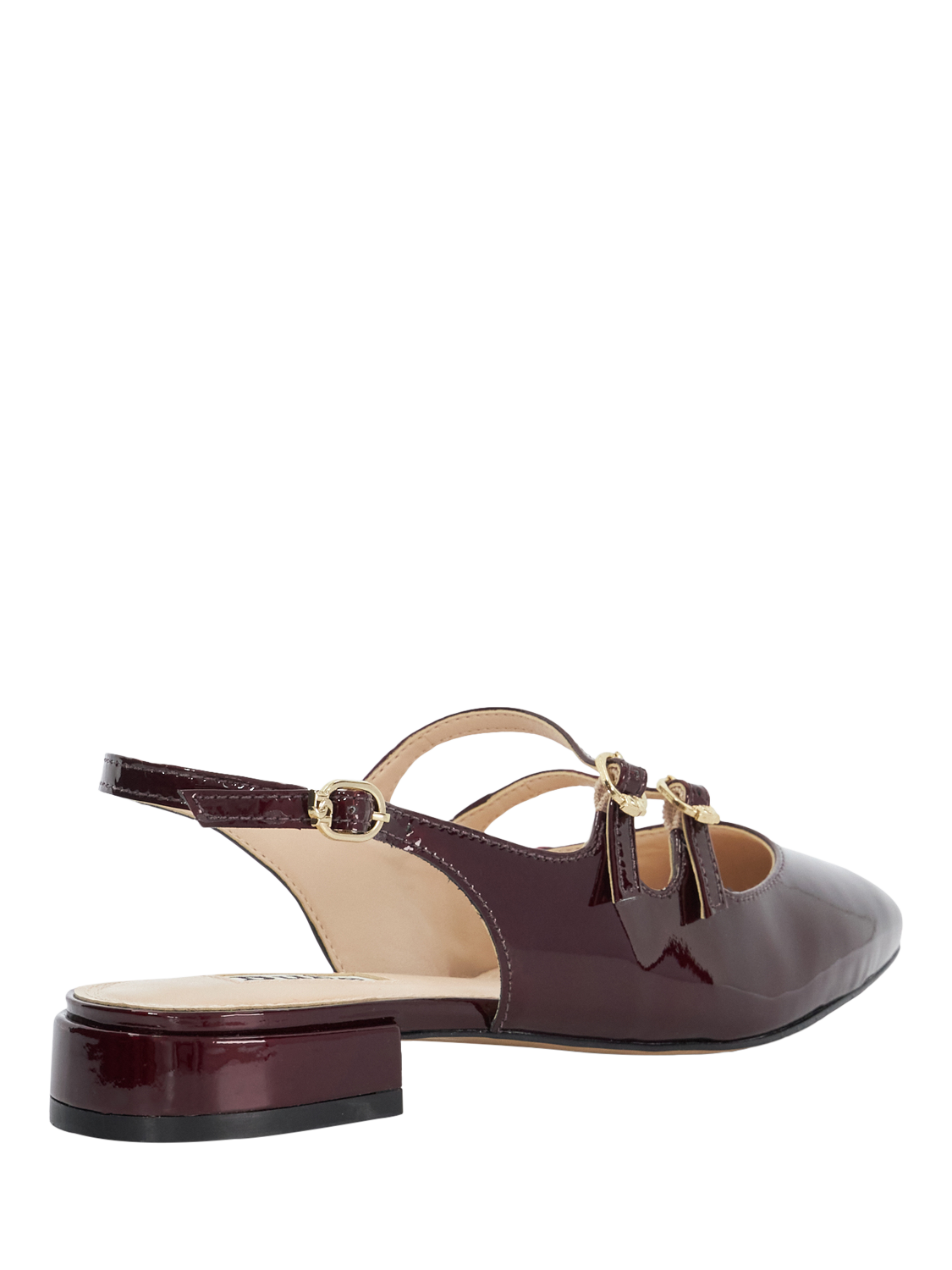 Product image 3 of 6, which shows Dune London Haily Leather Slingback Pumps, Red, EU36