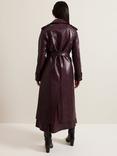 Phase Eight Carla Croc Trench Coat, Burgundy