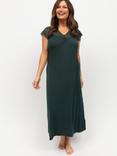 Nora Rose by Cyberjammies Anne Jersey Cap Sleeve Maxi Nightdress, Green