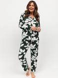 Nora Rose by Cyberjammies Anne Leaf Jersey Pyjama Set, Emerald/White