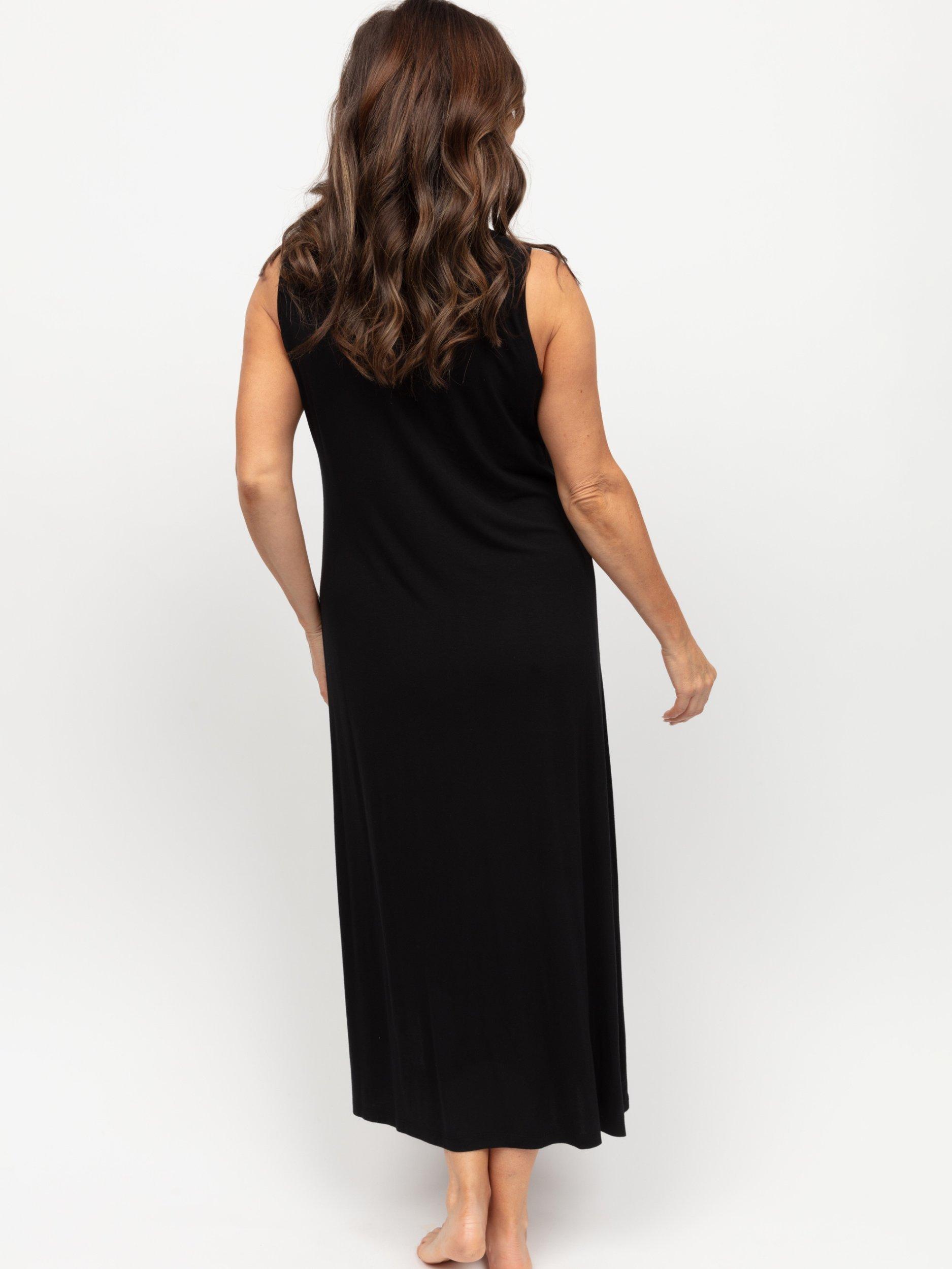 Product image 3 of 4, which shows Nora Rose by Cyberjammies Carolynn Lace Maxi Nightdress, Black, 8