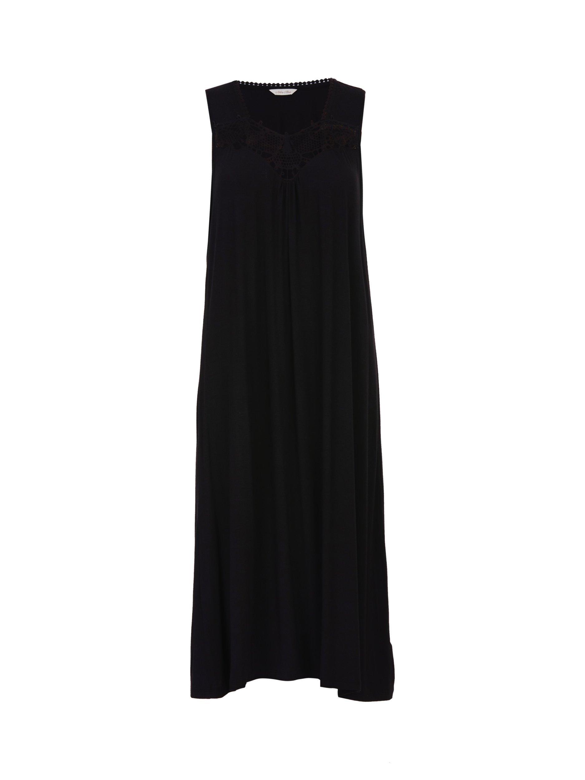 Product image 4 of 4, which shows Nora Rose by Cyberjammies Carolynn Lace Maxi Nightdress, Black, 8