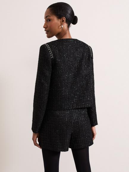 Phase Eight Ripley Shimmer Jacket, Black - view 2, Black