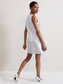 Phase Eight Ellora Metallic Mini Dress, Silver - view 2, Silver