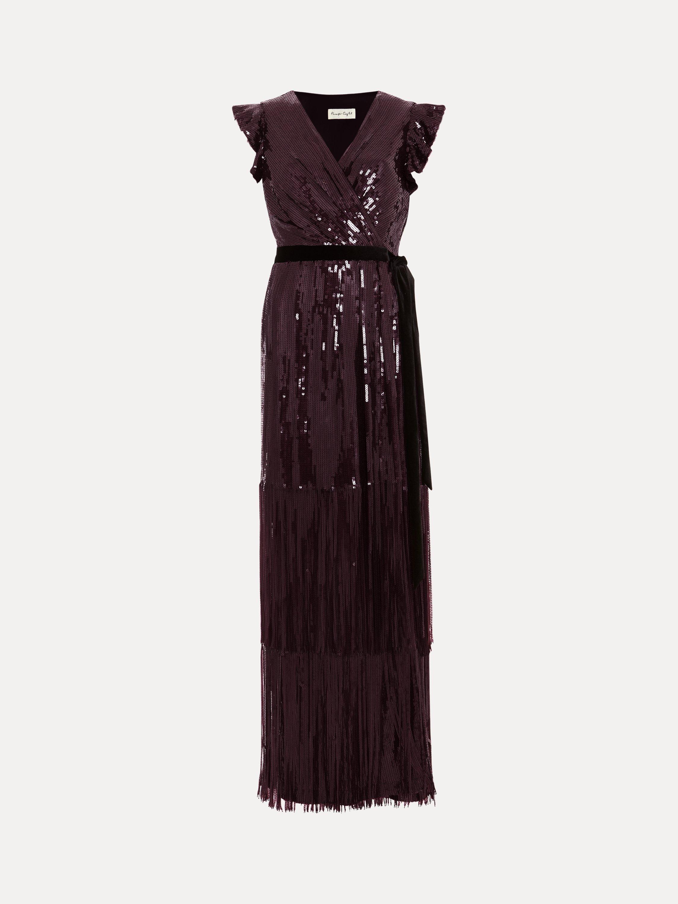 Phase Eight Chanai Sequin Dress Burgundy