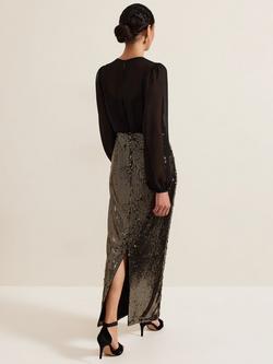 Phase Eight Aniya Sequin Maxi Dress, Black/Multi - view 2, Black/Multi