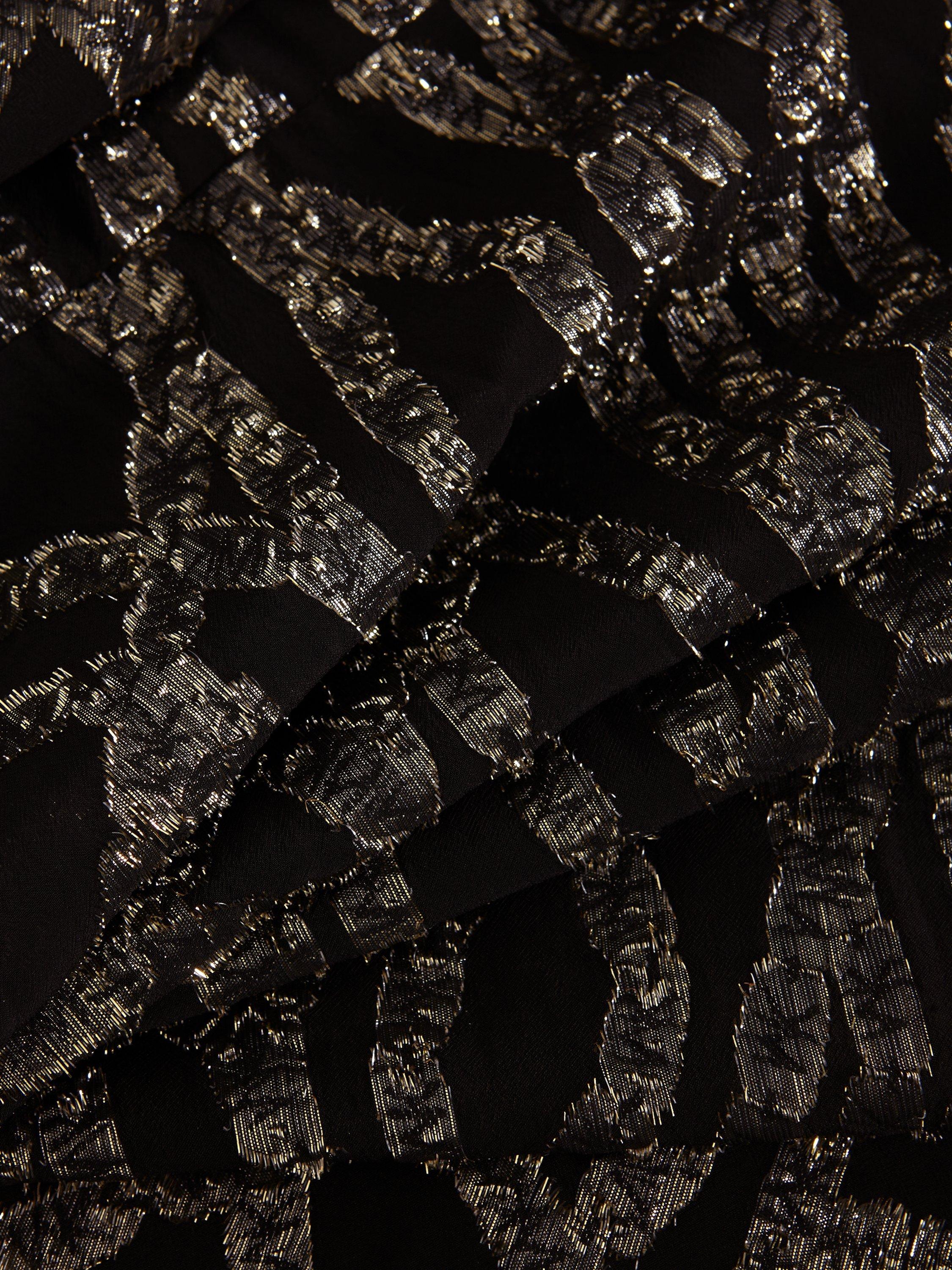 Product image 6 of 8, which shows Phase Eight Jazminda Shimmer Wrap Midi Dress, Black/Multi, 6