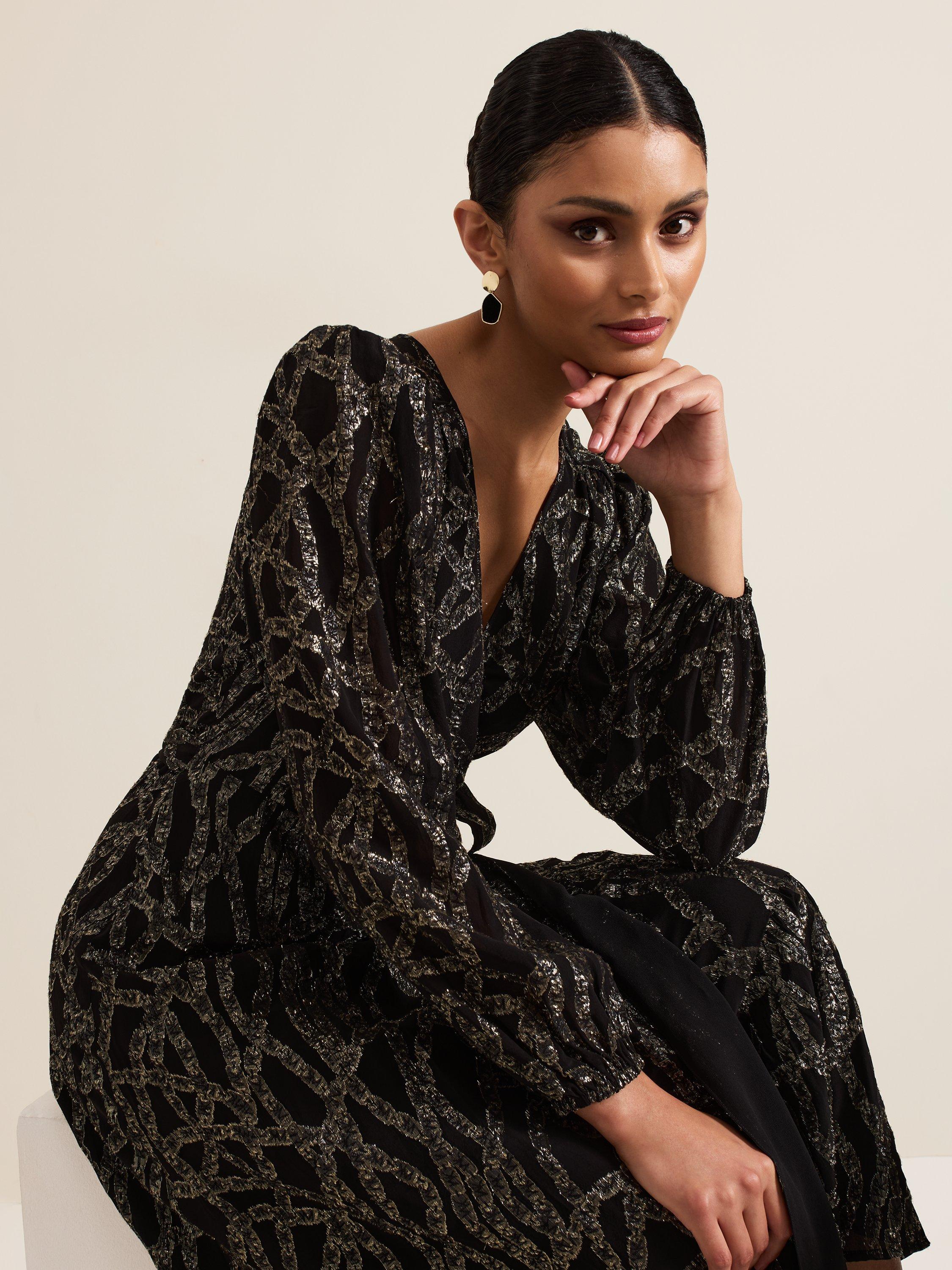 Shimmer wrap dress deals