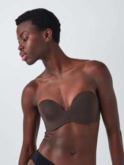 John Lewis Cassie Super Push Up Strapless Bra, Chocolate