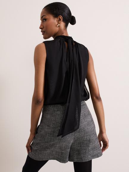 Phase Eight Nella High Neck Top, Black - view 2, Black