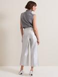 Phase Eight Kenzie Metallic Cropped Trousers, Silver