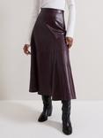 Phase Eight Carla Croc Skirt, Burgundy