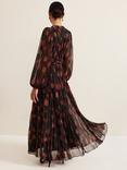 Phase Eight Kenzia Wrap Floral Maxi Dress, Black/Multi