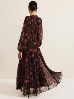 Phase Eight Kenzia Wrap Floral Maxi Dress, Black/Multi - view 2, Black/Multi