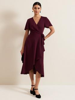 Phase Eight Julissa Wrap Dress, Burgundy, Burgundy
