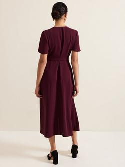 Phase Eight Julissa Wrap Dress, Burgundy - view 2, Burgundy