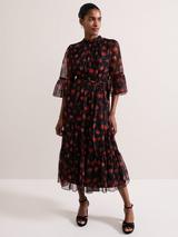 Phase Eight Cilla Rose Print Dress Black Multi