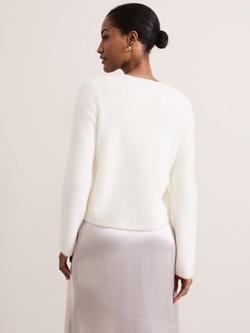 Phase Eight Tiffany Textured Cardigan, Ivory - view 2, Ivory