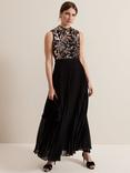 Phase Eight Petite Emalise Maxi Dress, Black/Multi