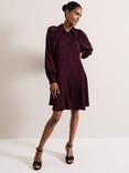 Phase Eight Tila Embellished Shirt Dress, Burgundy