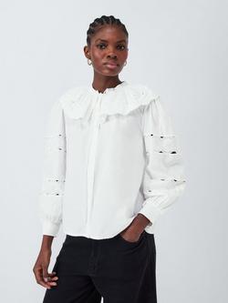 AND/OR Livia Ruffle Shirt, White, White