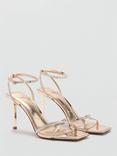 Mango Atempo Embellished Heeled Sandals, Gold