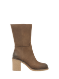 Celtic & Co. Nubuck Crepe Block Heel Ankle Boots, Walnut, Walnut