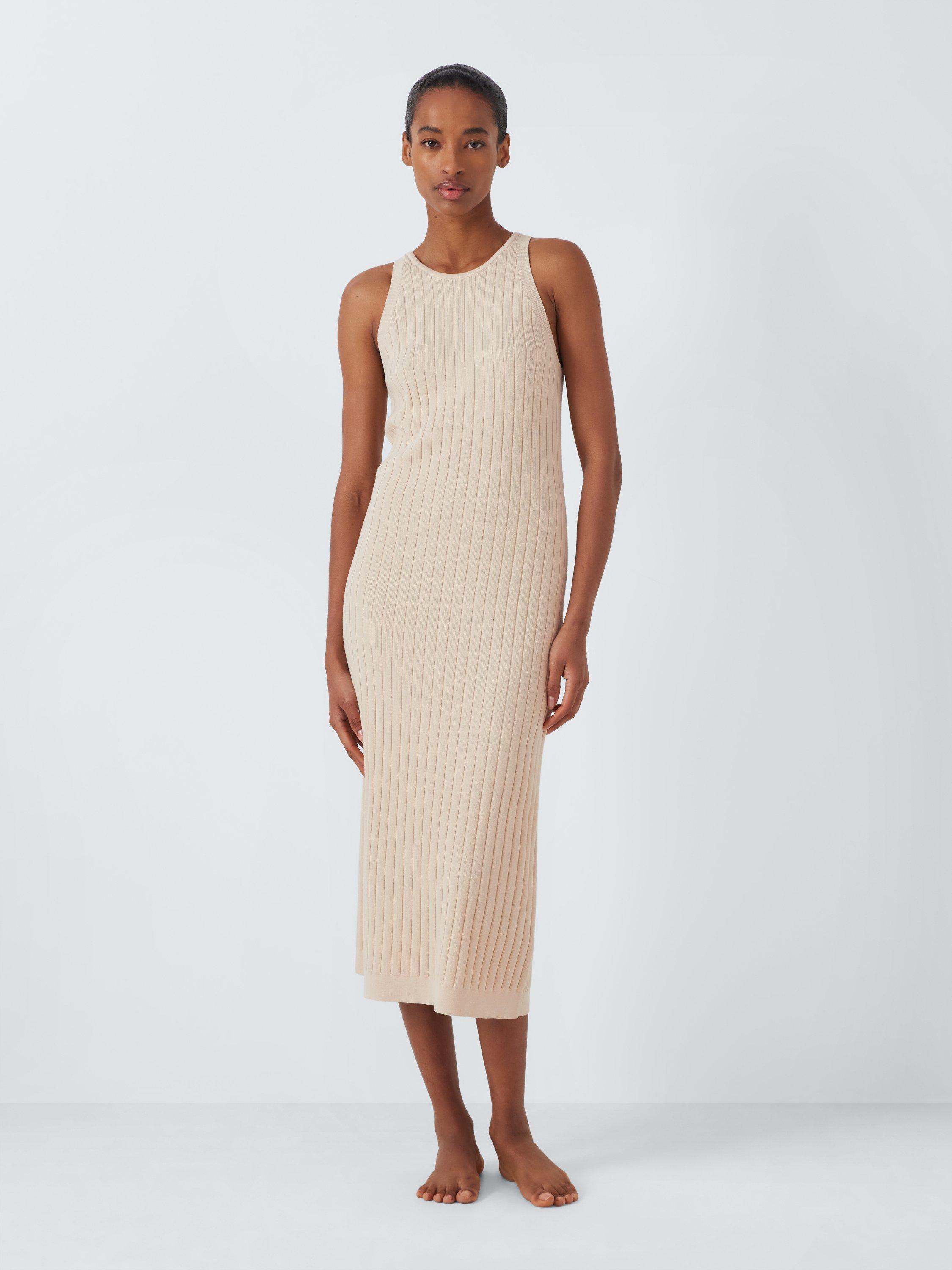 Product image 1 of 6, which shows John Lewis Knitted Lounge Dress, Light Pink, S