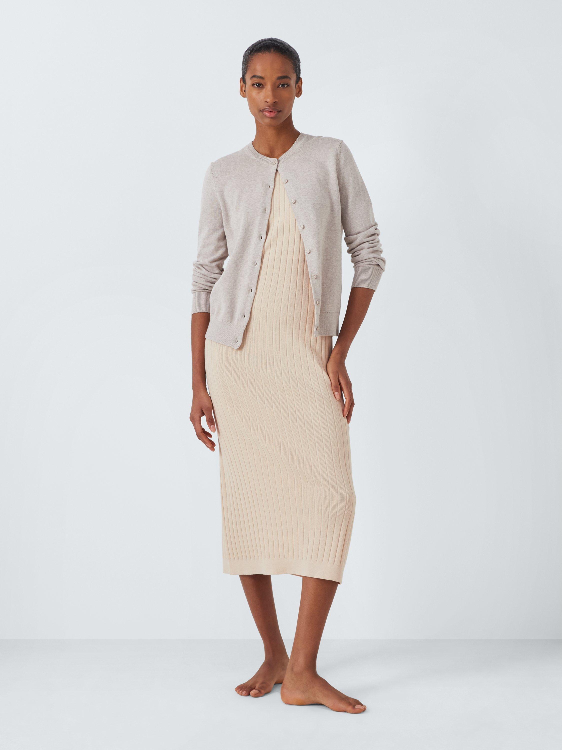 Product image 3 of 6, which shows John Lewis Knitted Lounge Dress, Light Pink, S