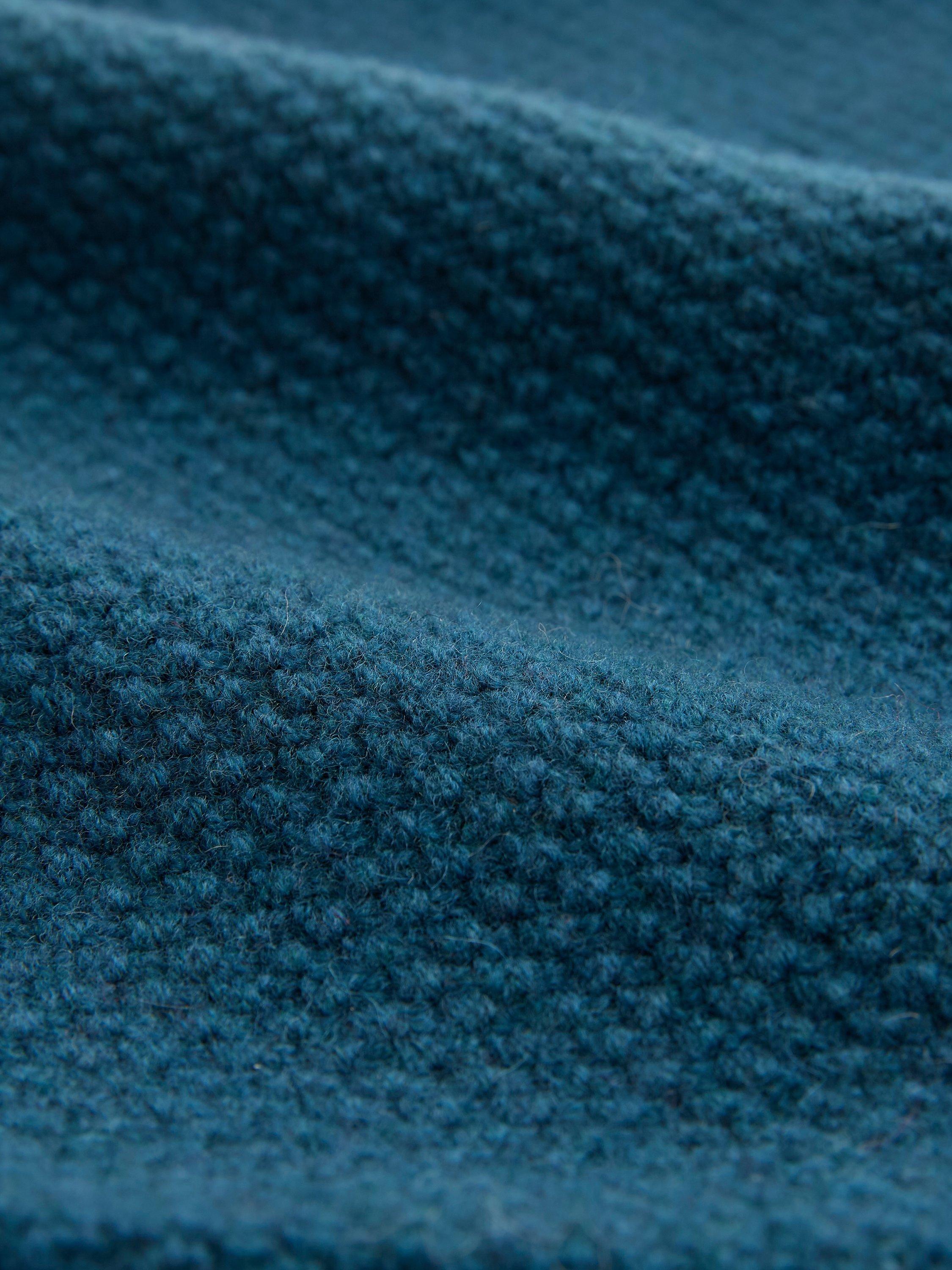 Product image 4 of 5, which shows Celtic & Co. Moss Stitch Lambswool Fingerless Gloves, Icelandic Blue, One Size