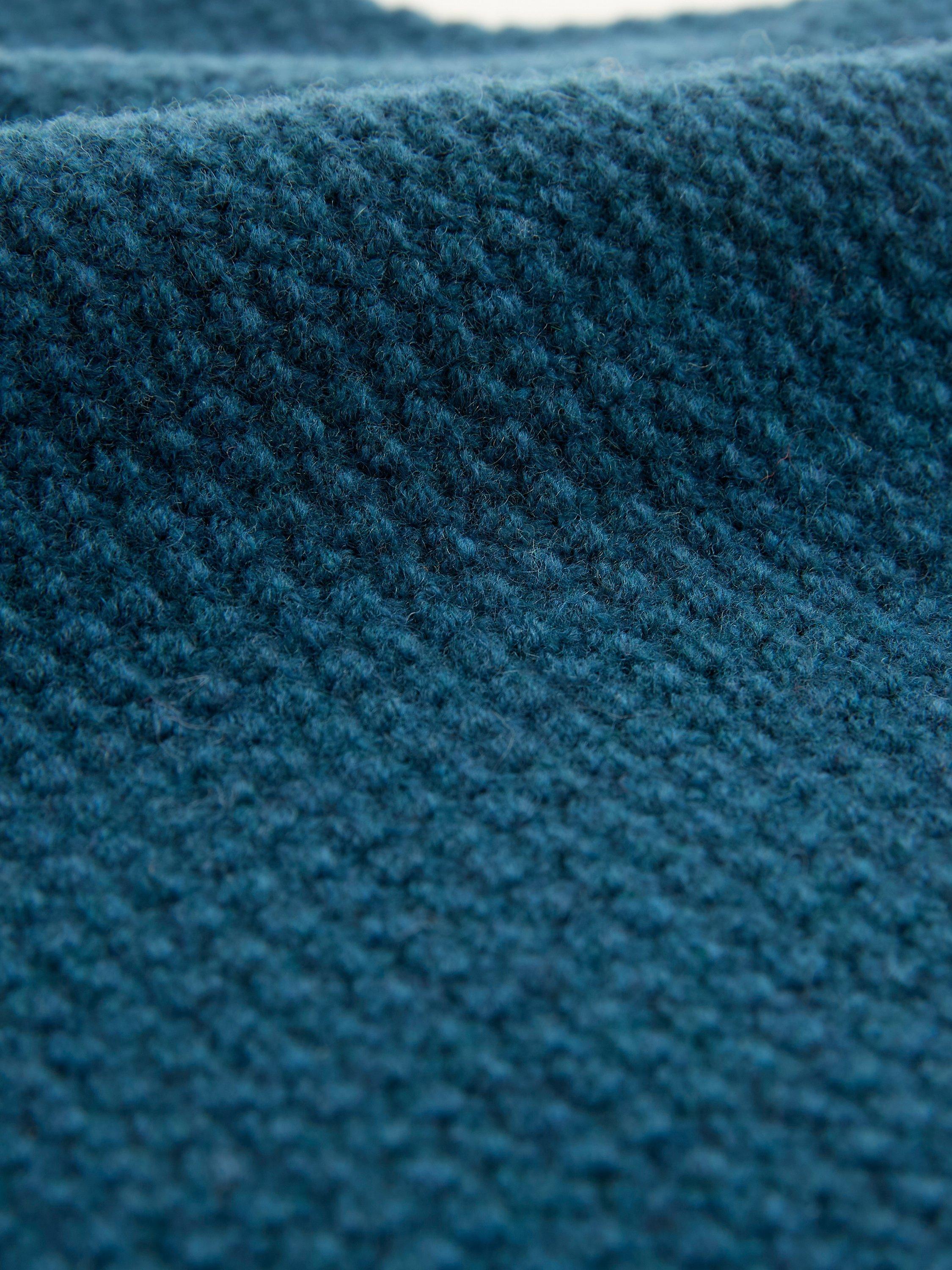 Product image 5 of 5, which shows Celtic & Co. Moss Stitch Lambswool Fingerless Gloves, Icelandic Blue, One Size