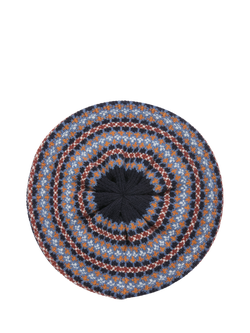 Celtic & Co. Fair Isle Lambswool Beret, Dark Navy