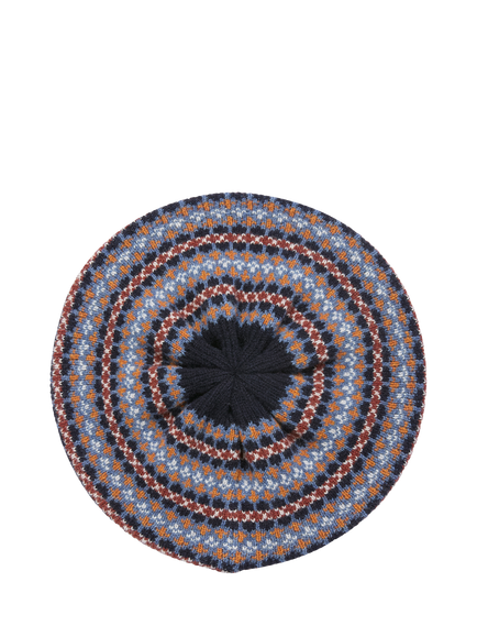 Celtic & Co. Fair Isle Lambswool Beret, Dark Navy