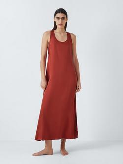 John Lewis Satin Modal Chemise, Rust, Rust