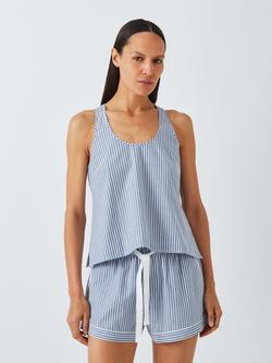 John Lewis Ladder Stripe Pyjama Top, Blue Stripe, Blue Stripe