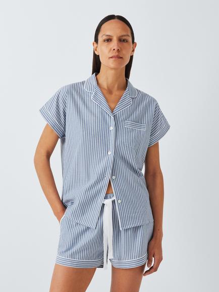 John Lewis Ladder Stripe Pyjama Shorts, Blue