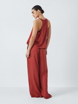 John Lewis Modal Racerback Pyjama Set, Rust - view 2, Rust